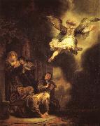Rembrandt, The Archangel Raphael leaving Tobias-s Family